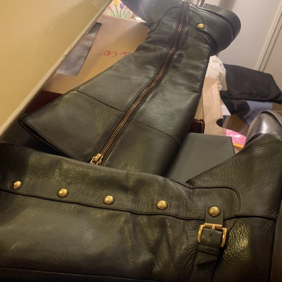 Michael Kors Carney Riding  coffee color Leather boots size 9 - Picture 4 of 6